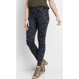 Maurice floral knit pull on skinny pant women size XXL Multicolor A000201